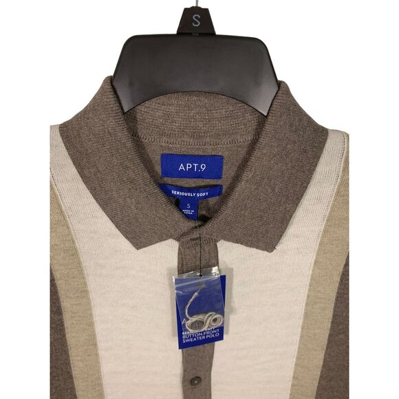 Apt. 9 Seriously Soft Button-Front Sweater Polo Shirt Stretch Fabric Size S - Picture 2 of 4